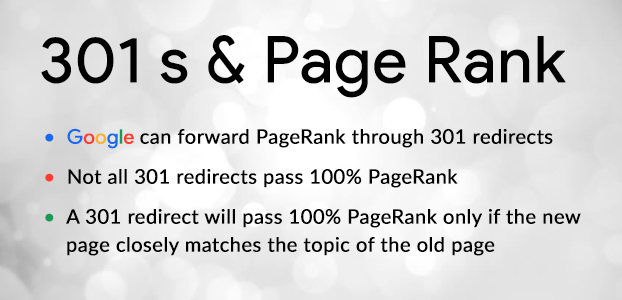 301 redirects effect page rank 