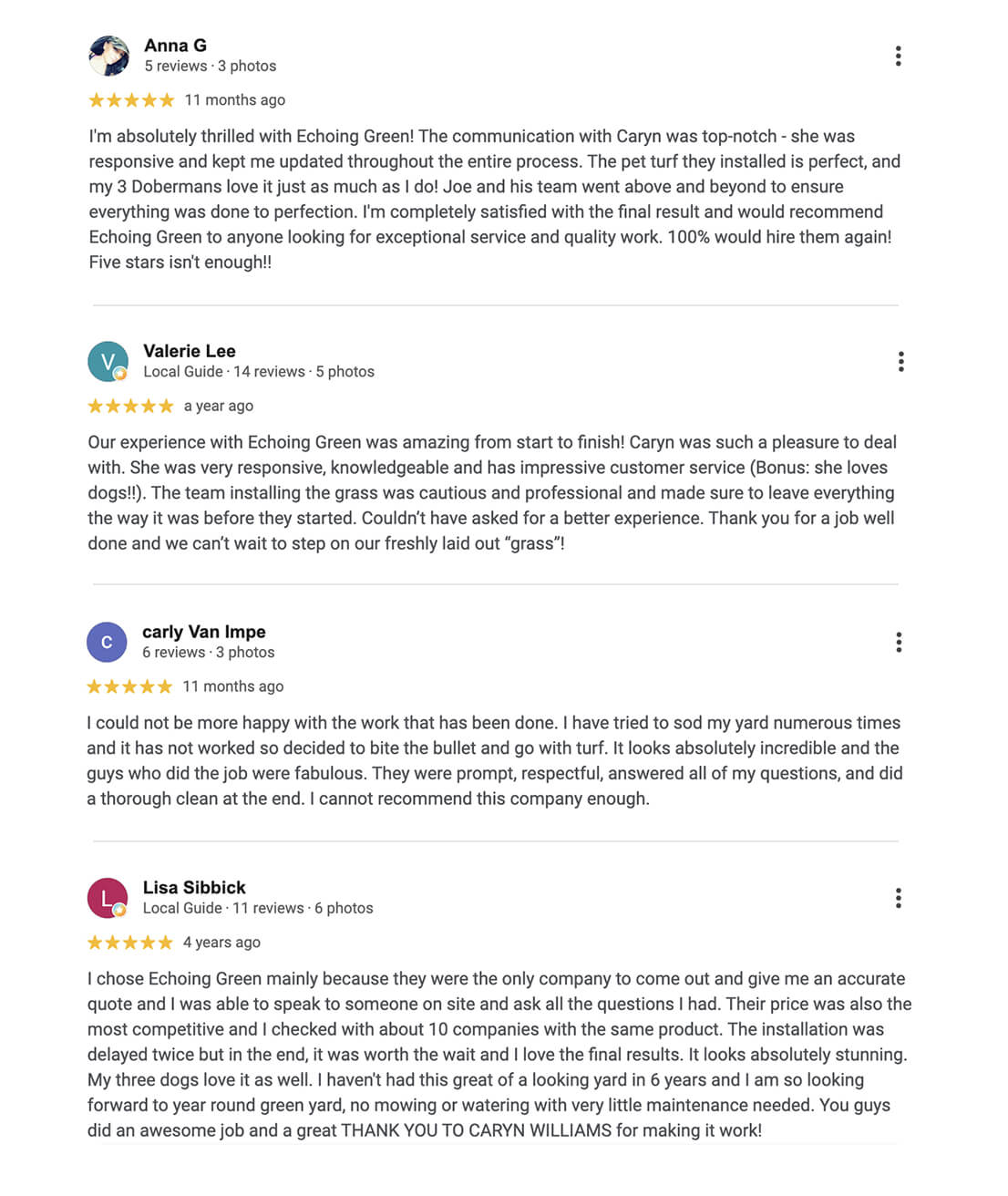 ECHOING GREEN reviews